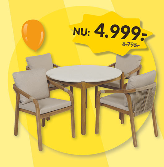 OLIVIA BERGEN HAVEMØBELSÆT - JUBILÆUMSUDSALG